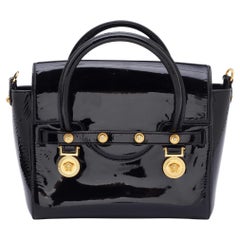 Versace Black Patent Leather Medusa Medallion Tote