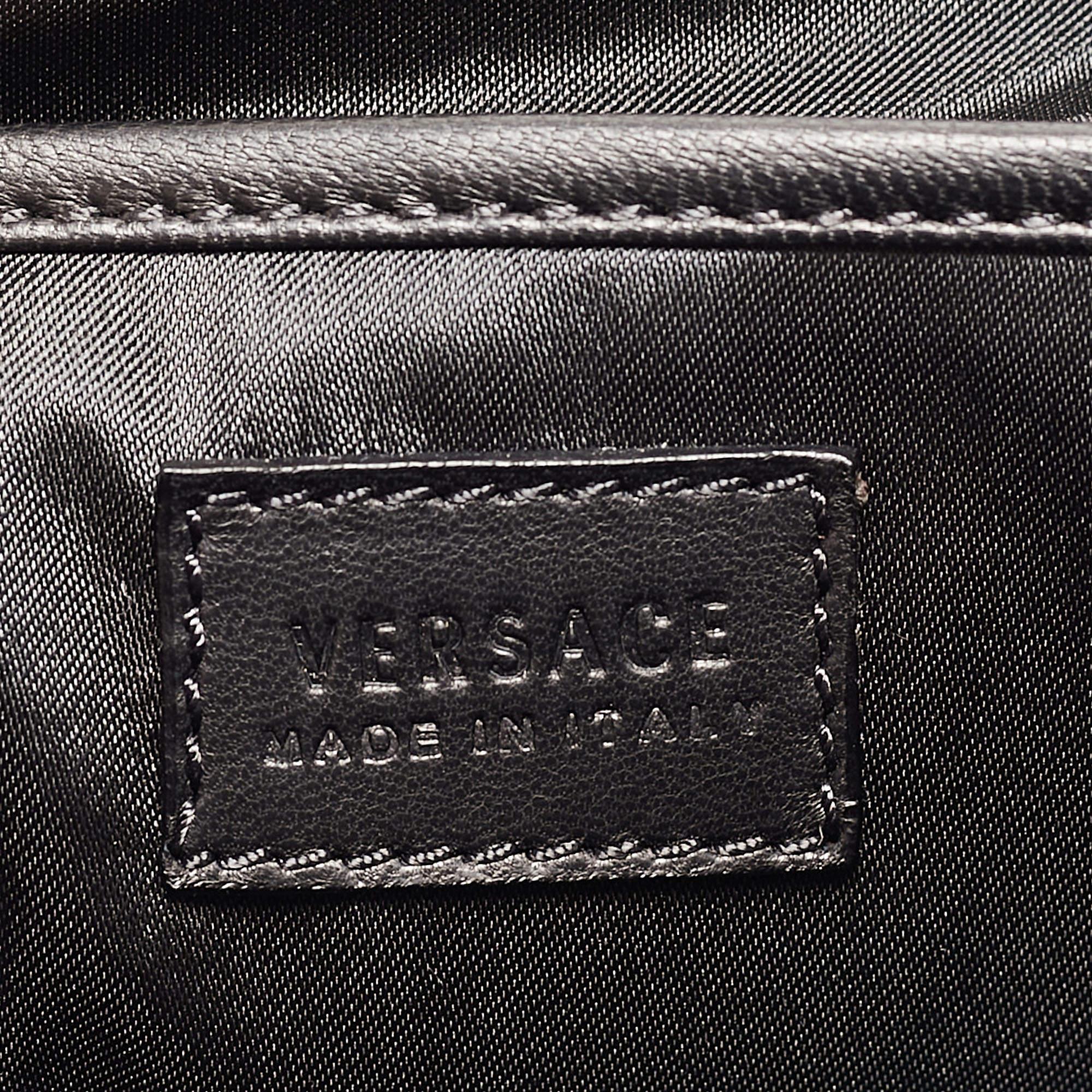 Versace Black Patent Leather Medusa Top Handle Bag 2