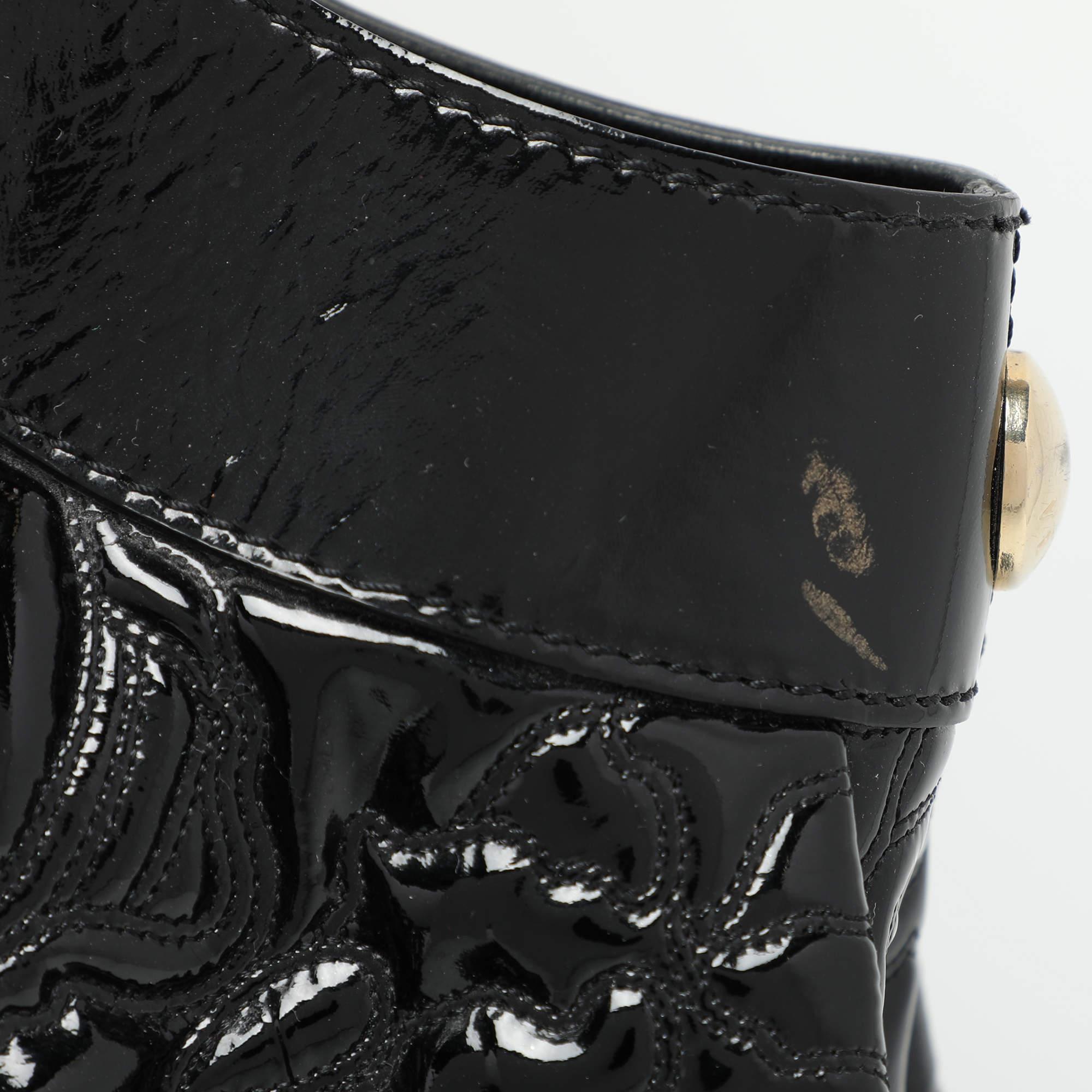 Versace Black Patent Leather Satchel For Sale 2