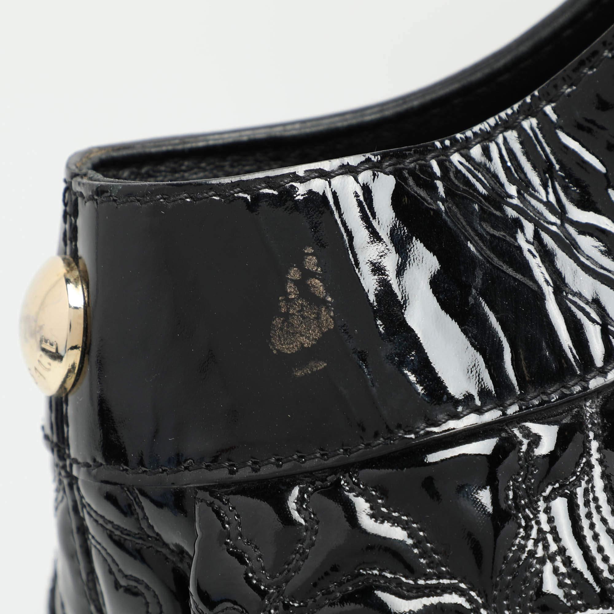 Versace Black Patent Leather Satchel For Sale 3