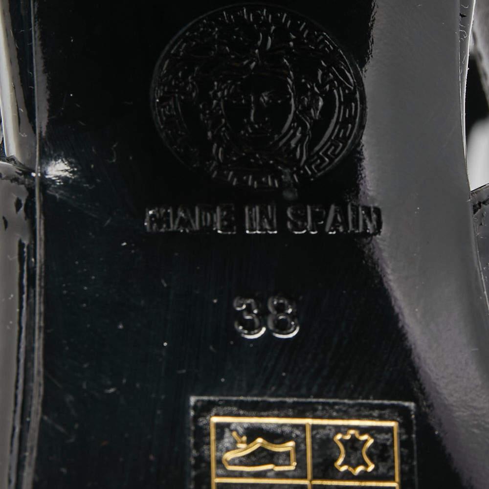 Versace Black Patent Leather Slingback Pumps Size 38 1