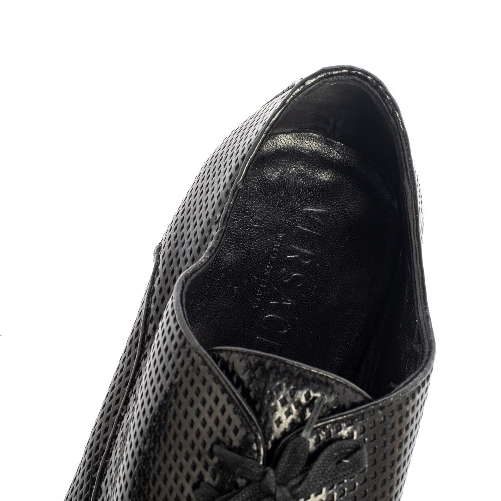 Versace Black Perforated Leather Derby Size 45 3