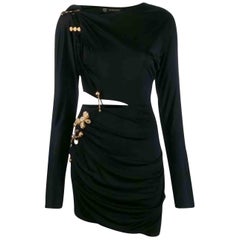  F/2019 look # 26 BLACK PIN UP KNIT COCKTAIL MINI Dress, IT 40 - US 4 - 6