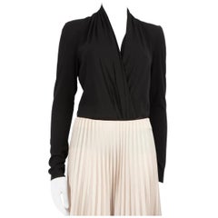 Versace Black Plunge Neck Bodysuit Size M