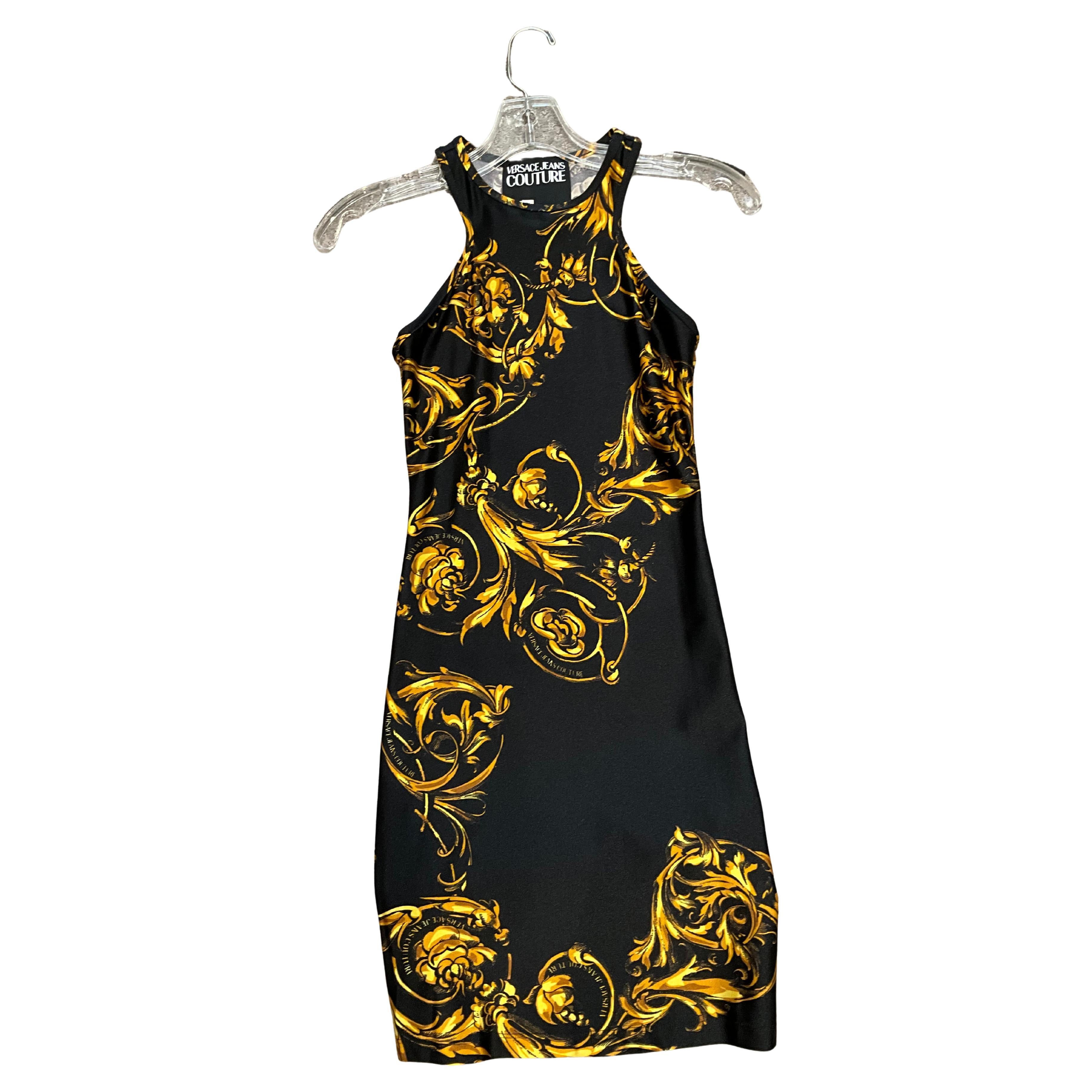 Versace Black Print Dress Size 0