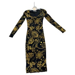 Versace Black Print Dress Size 0