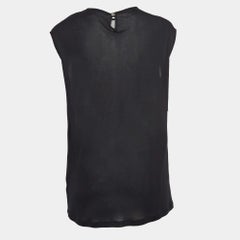 Versace Black Printed Jersey Loose Fit Tank Top S