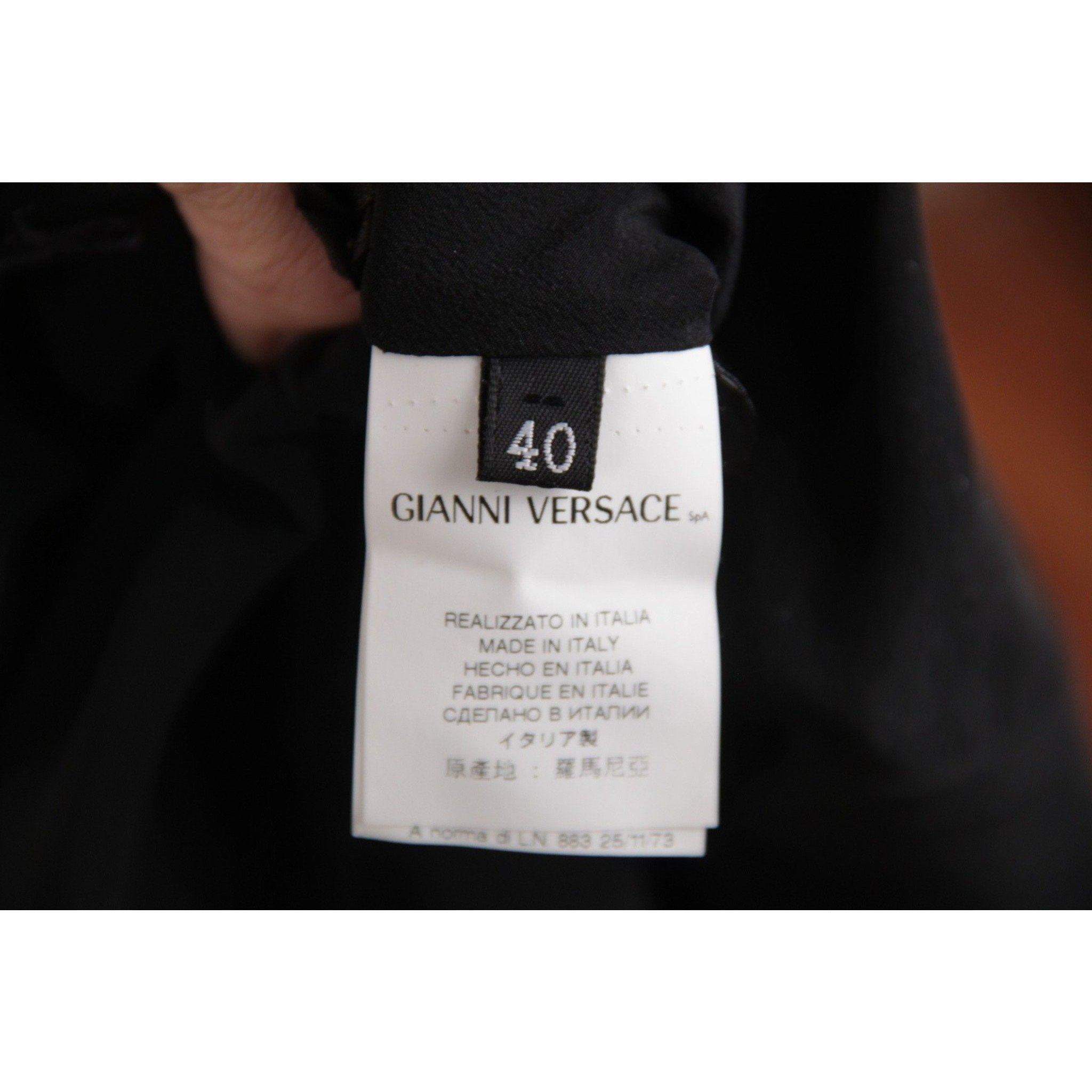 VERSACE Black Pure Silk WRAP DRESS w/ Blouson Sleeves SIZE 40 3