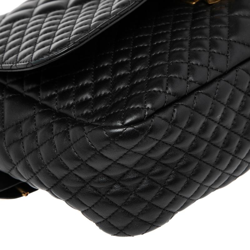 Versace Black Quilted Leather Icon Shoulder Bag 5