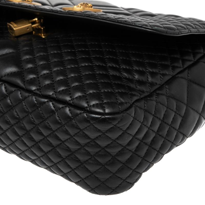 Versace Black Quilted Leather Icon Shoulder Bag 6