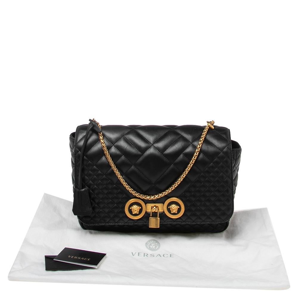 Versace Black Quilted Leather Icon Shoulder Bag 8