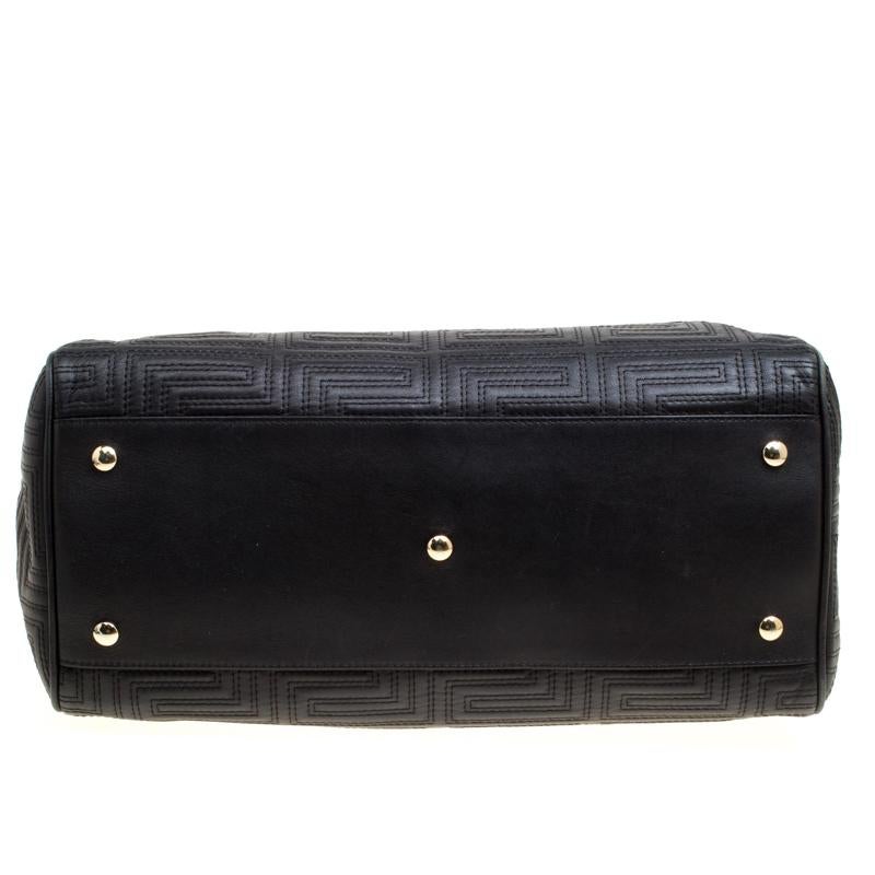 Versace Black Quilted Leather Satchel 5
