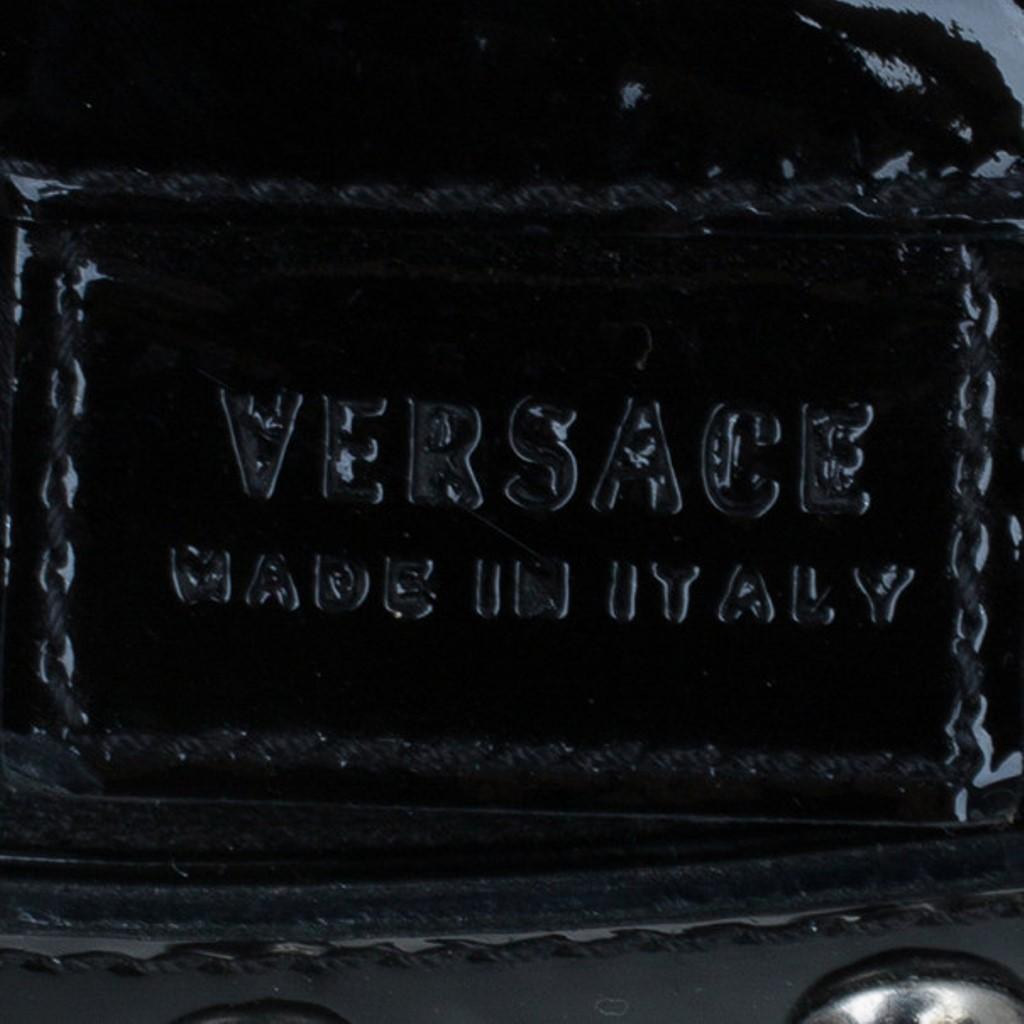 Versace Black Quilted Leather Snap Out Of It Satchel 6