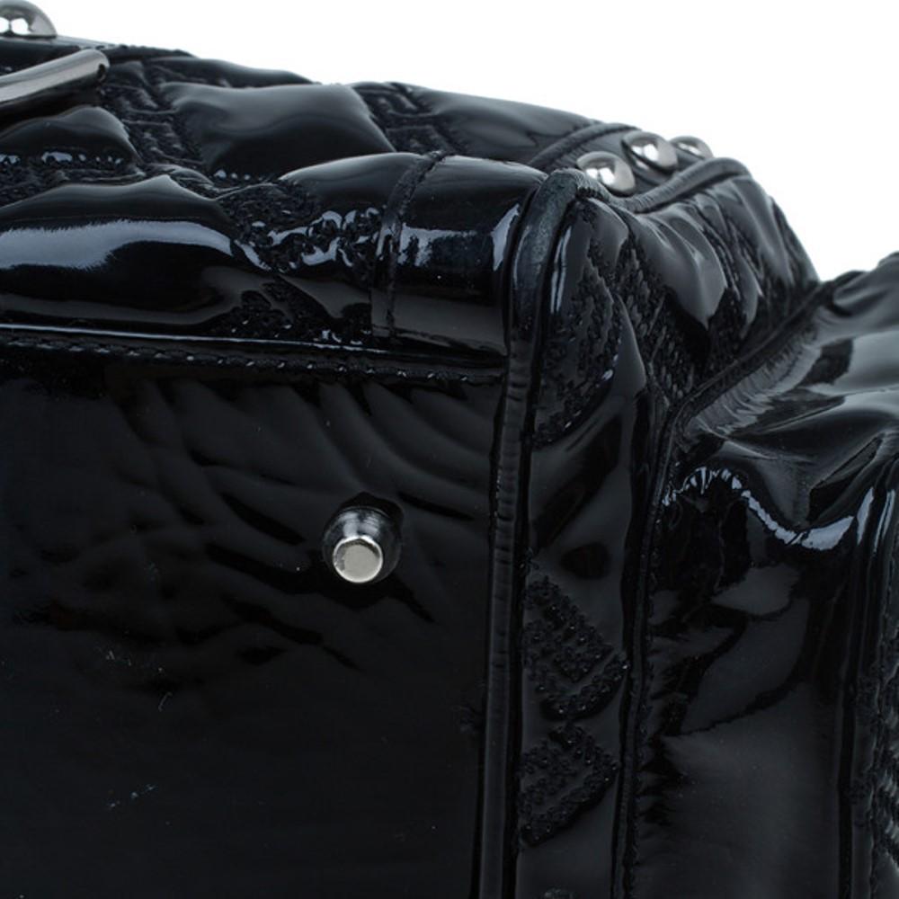 Versace Black Quilted Leather Snap Out Of It Satchel 8