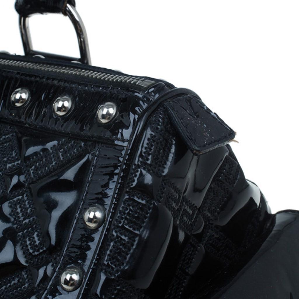 Versace Black Quilted Leather Snap Out Of It Satchel 9