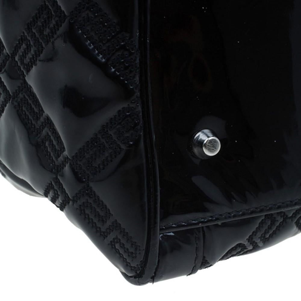 Versace Black Quilted Leather Snap Out Of It Satchel 9