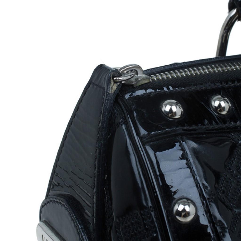 Versace Black Quilted Leather Snap Out Of It Satchel 10