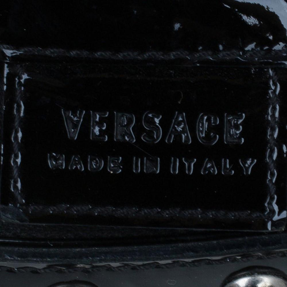 Versace Black Quilted Leather Snap Out Of It Satchel 11