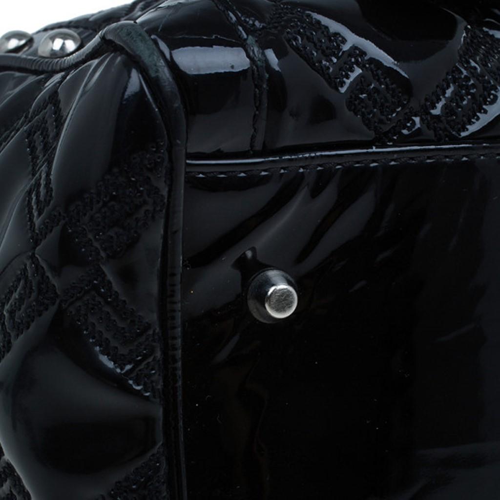 Versace Black Quilted Leather Snap Out Of It Satchel 12