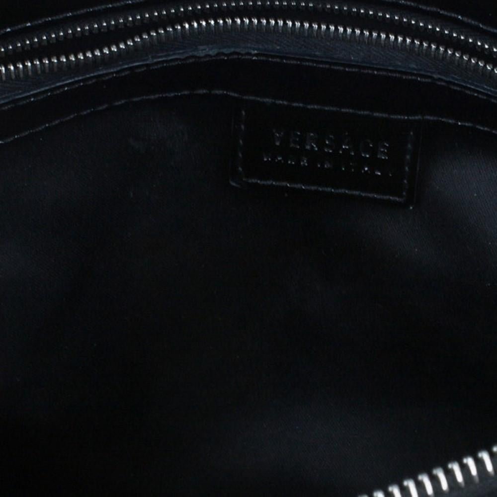 Versace Black Quilted Leather Snap Out Of It Satchel 12