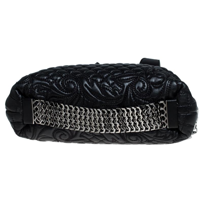 Versace Black Quilted Leather Vanitas Shoulder Bag 6