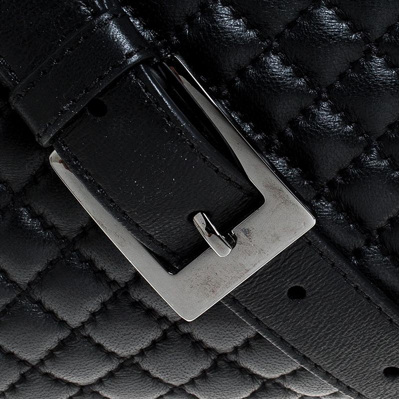 Women's Versace Black Quilted Leather Vanitas Shoulder Bag
