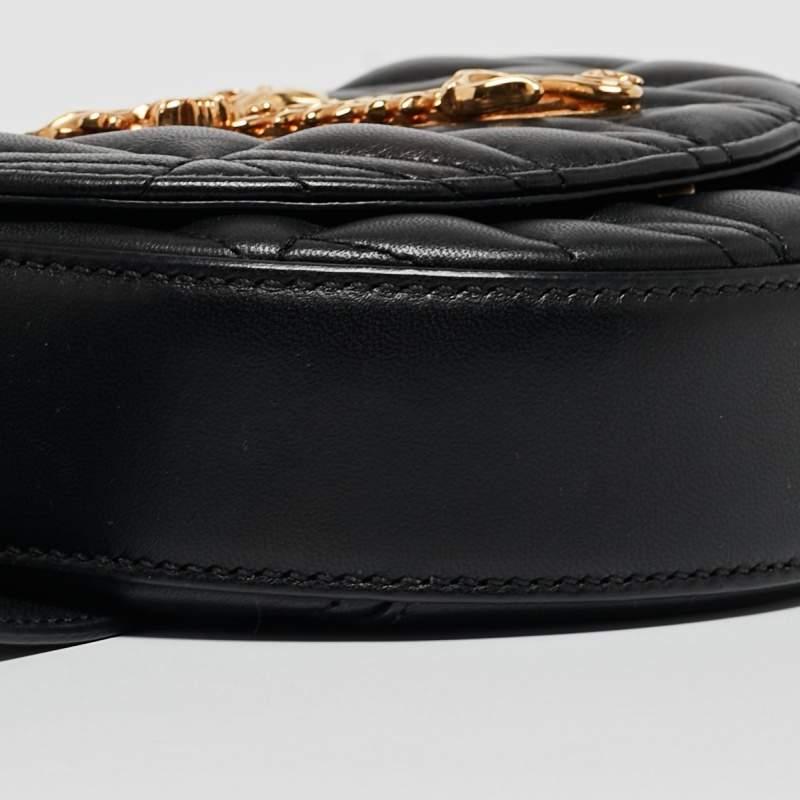 Versace Black Quilted Leather Virtus Belt Bag 9