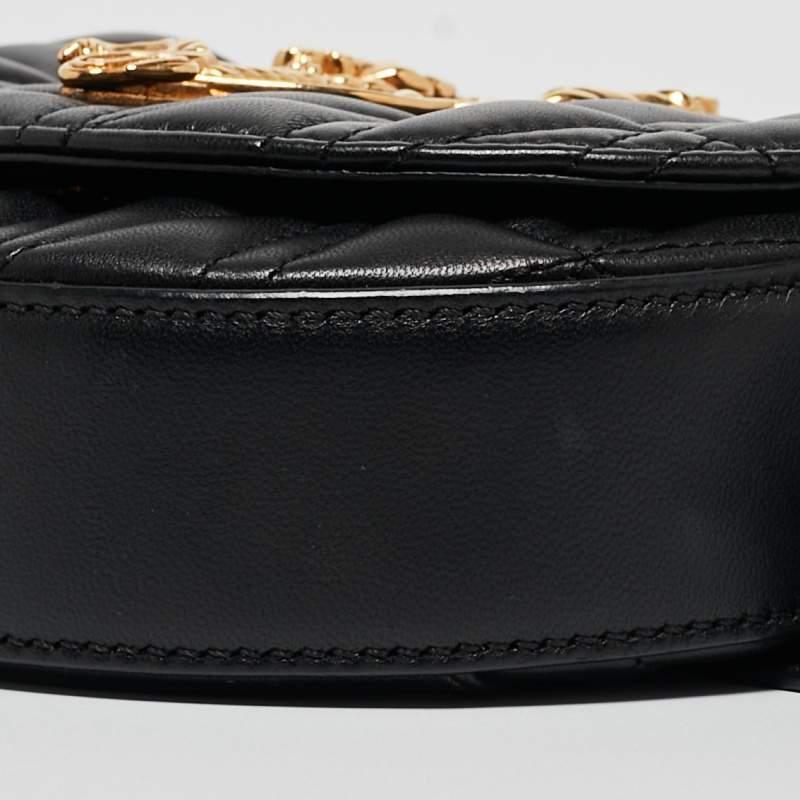 Versace Black Quilted Leather Virtus Belt Bag 10