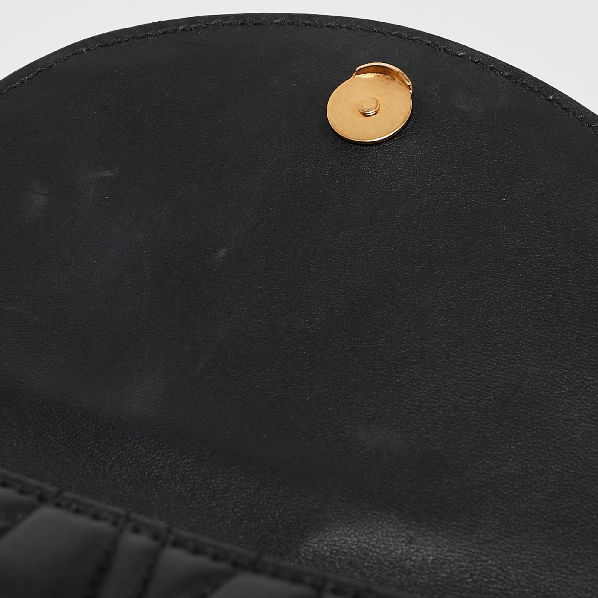 Versace Black Quilted Leather Virtus Belt Bag 4