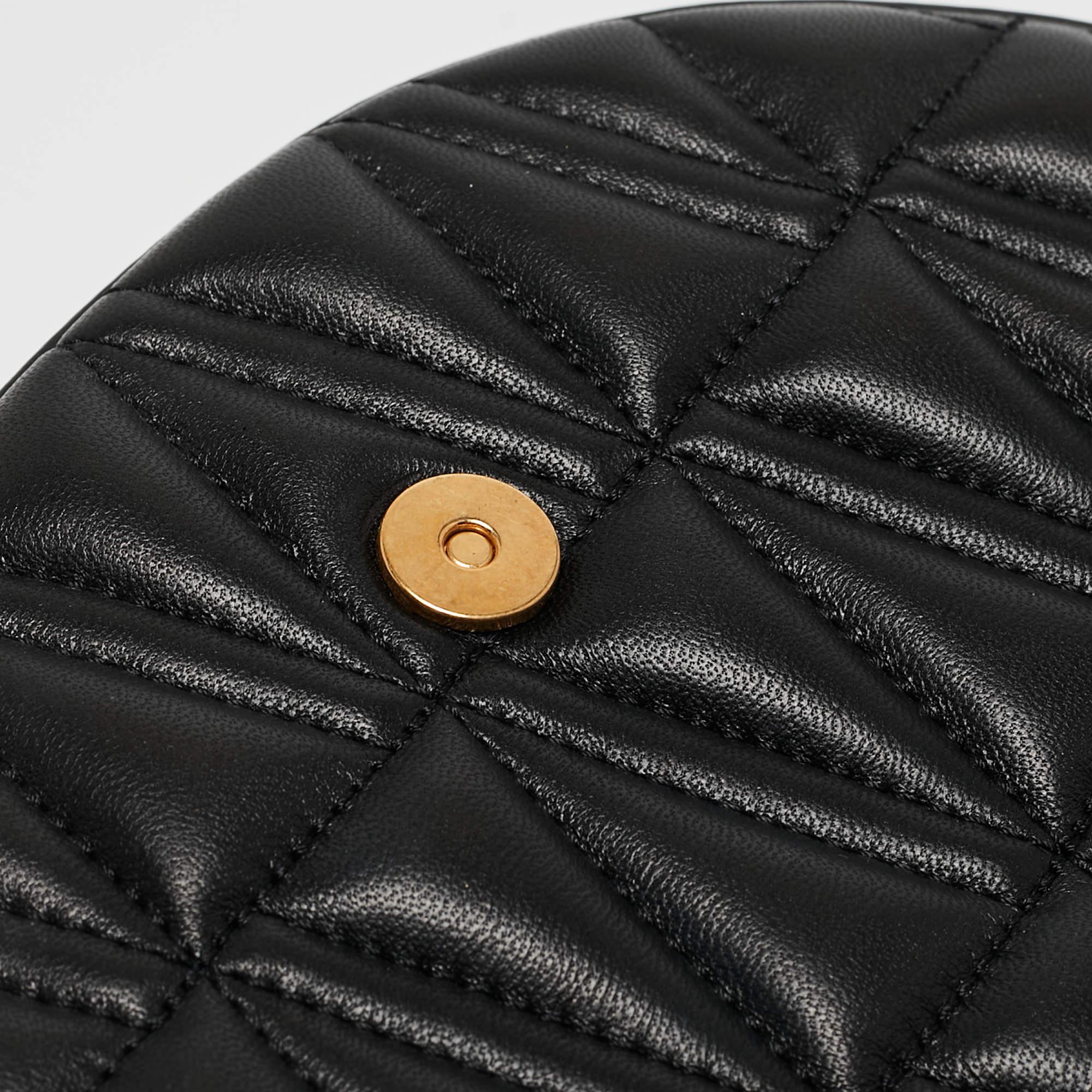 Versace Black Quilted Leather Virtus Belt Bag 5