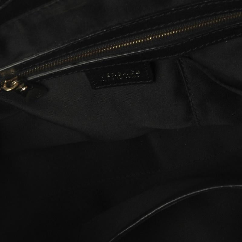 Versace Black Quilted Patent Leather Satchel 12