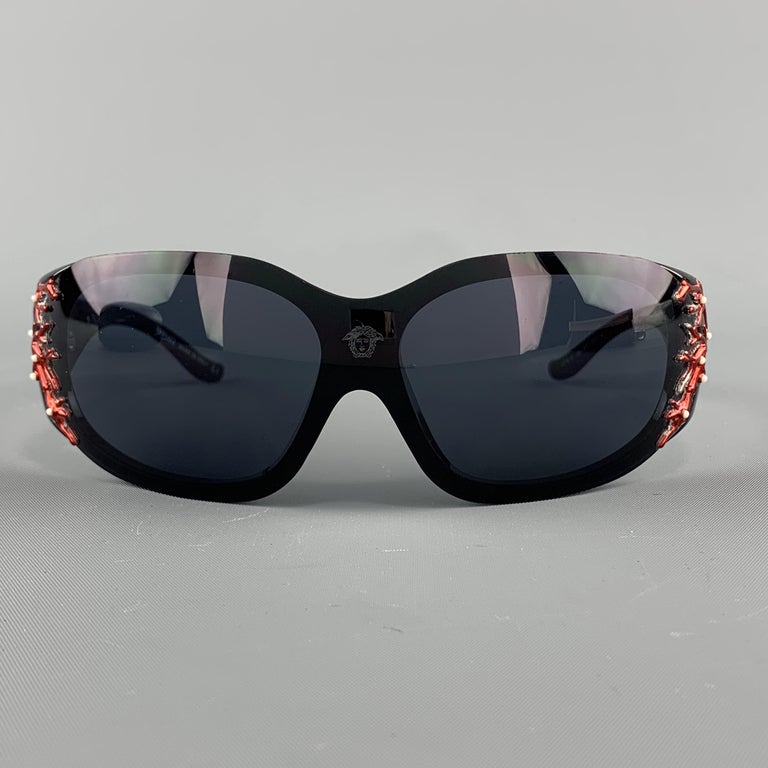 Versace Black Shield Sunglasses with Red Inner Trim Versace | Accessories | Versace Sunglasses | Poshmark main image 4
