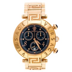 Versace Black Rose Gold Plated Steel Aion 68C Women's Wristwatch 40 mm