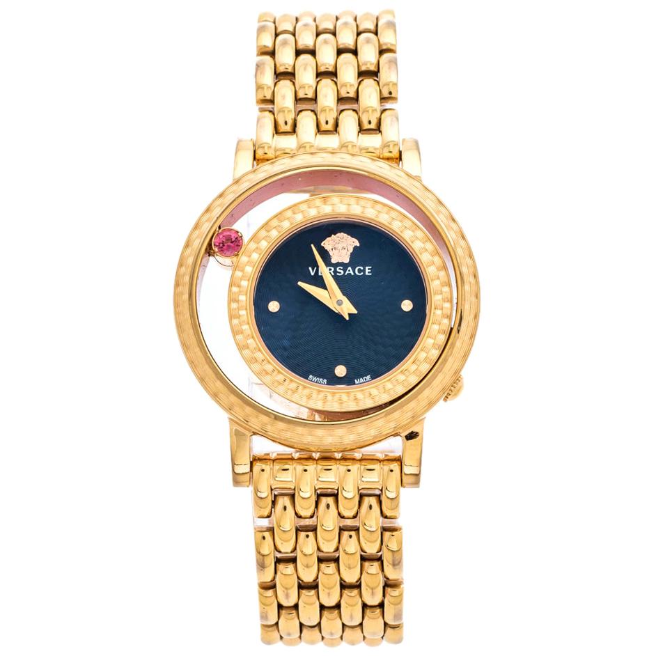 Versace Black Rose Gold Plated Venus VDA040014 Women's Wristwatch 33 mm