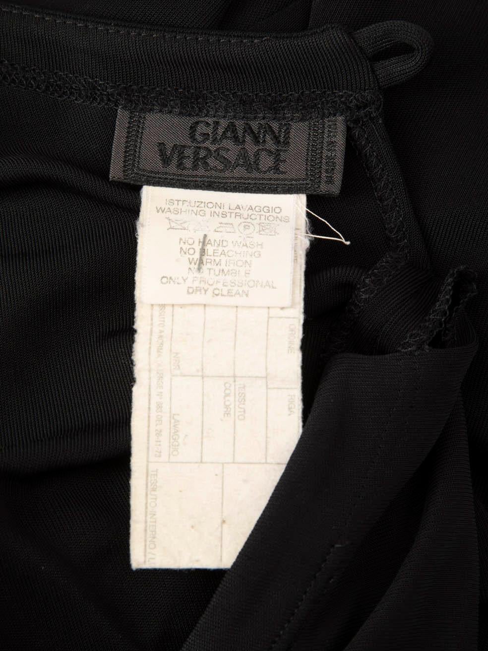 Versace Black Ruched Sheer Top Size S For Sale 1