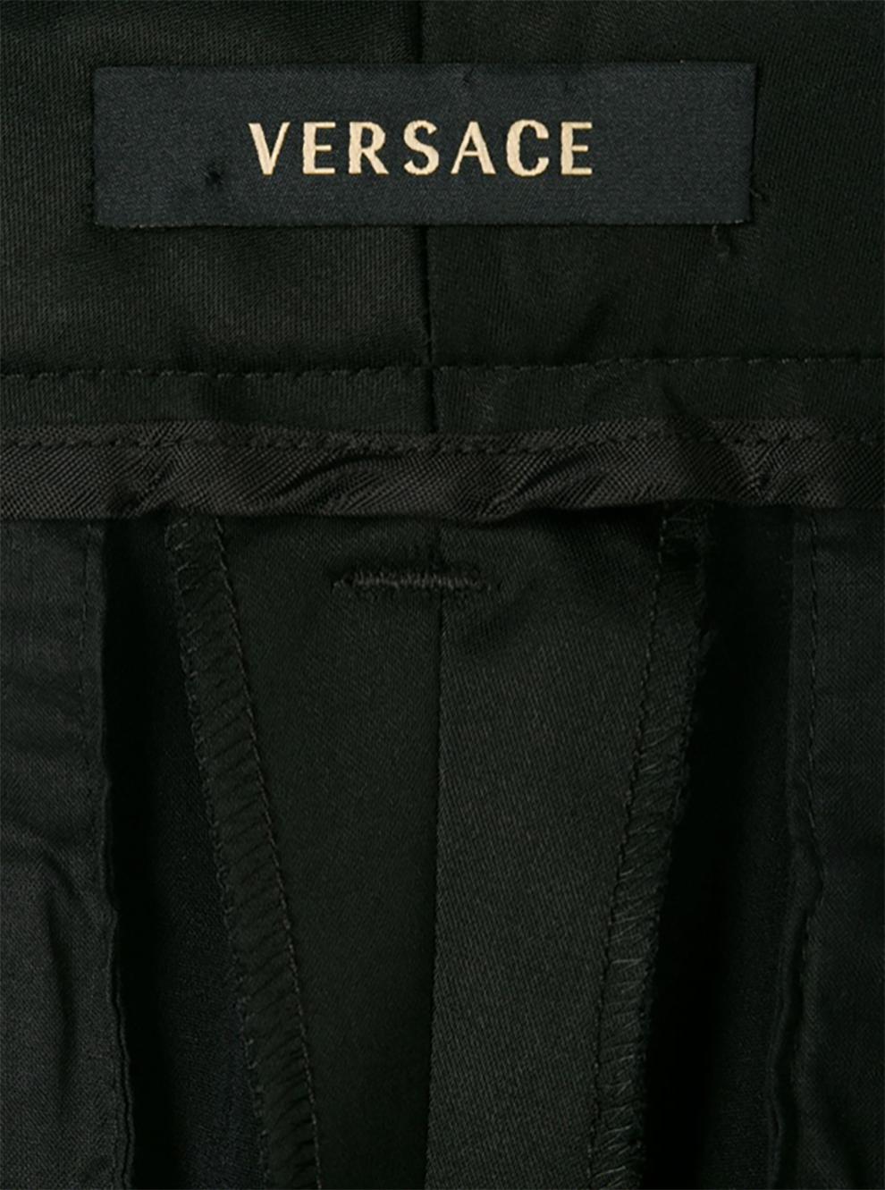 Women's Versace Black Satin Flare Bootcut Trousers