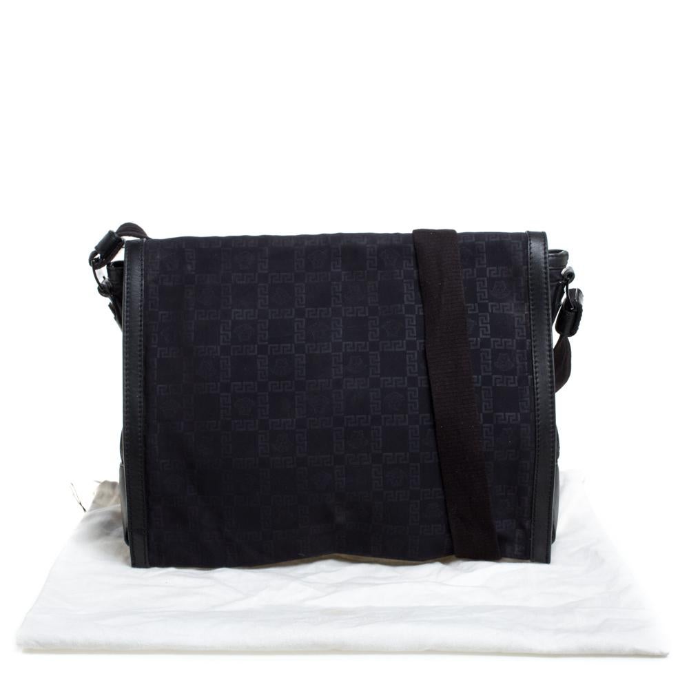 Versace Black Signature Nylon Messenger bag 4
