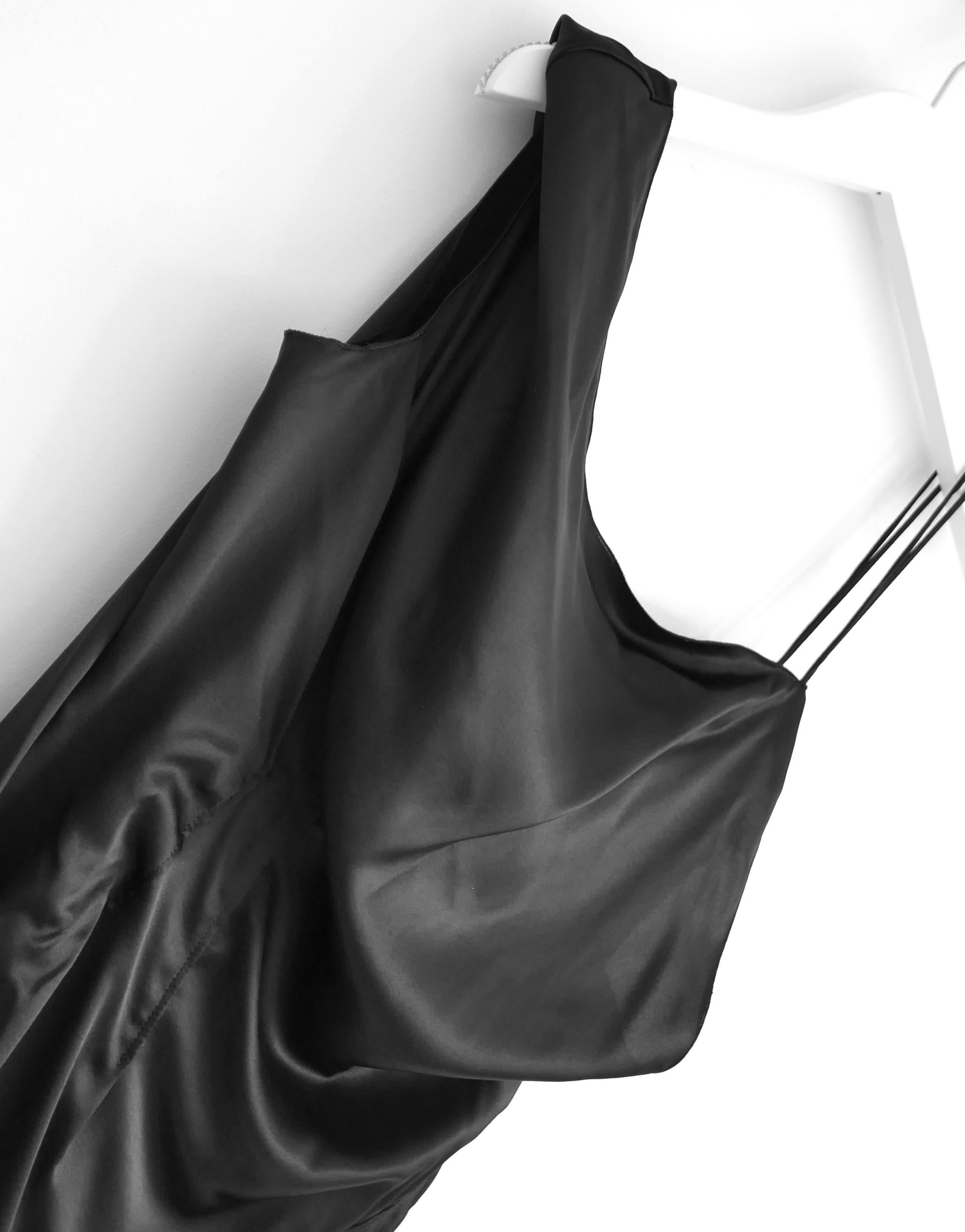 Black Versace black silk double slip dress For Sale
