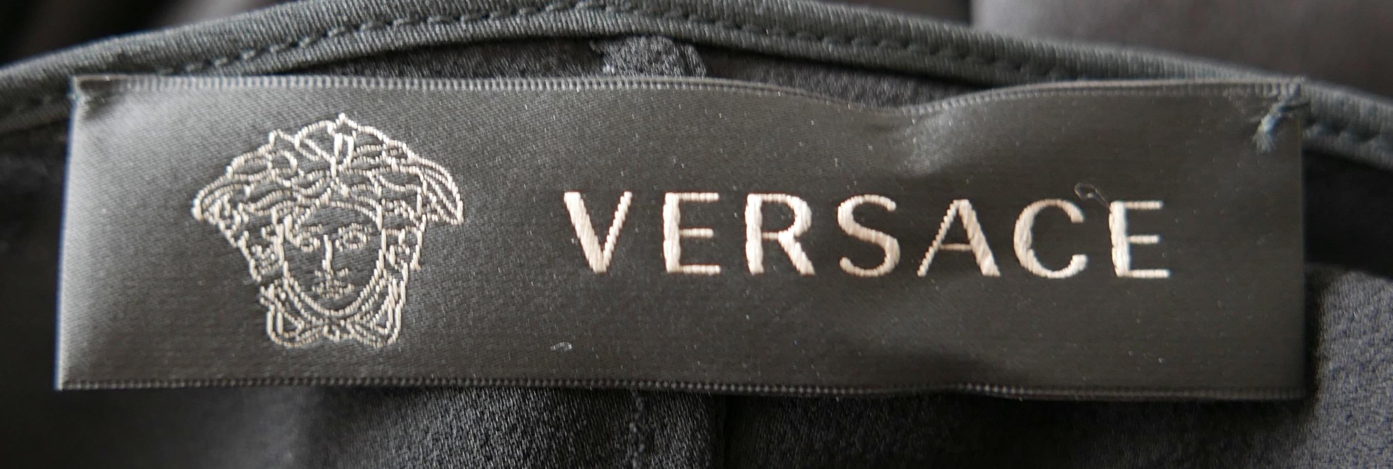 Versace black silk double slip dress For Sale 1
