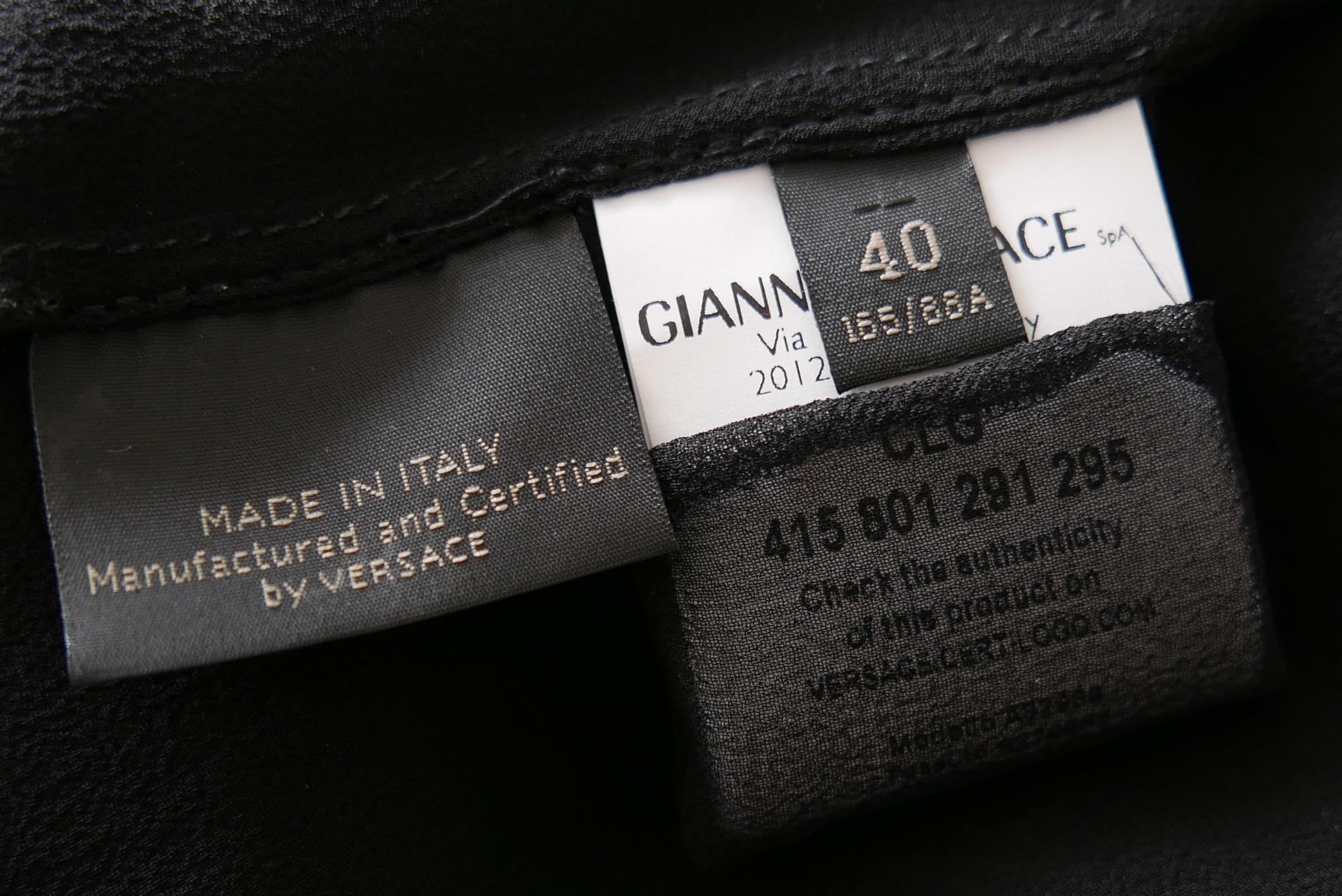 Versace black silk double slip dress For Sale 2