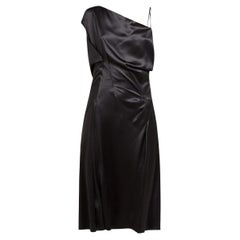 Schwarzes Seidenkleid mit doppeltem Slip von Versace
