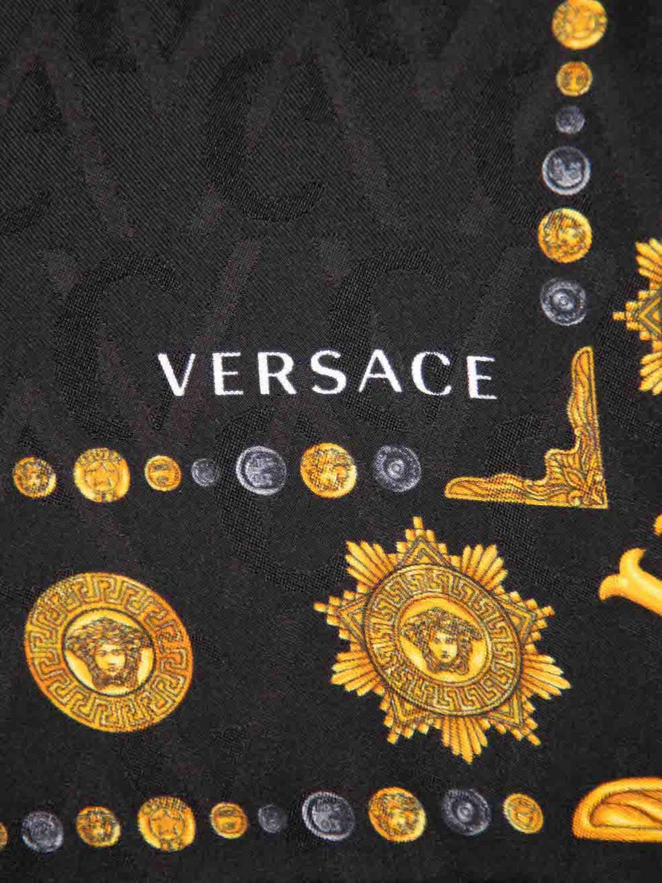 Versace Black Silk Medusa Scarf For Sale 2