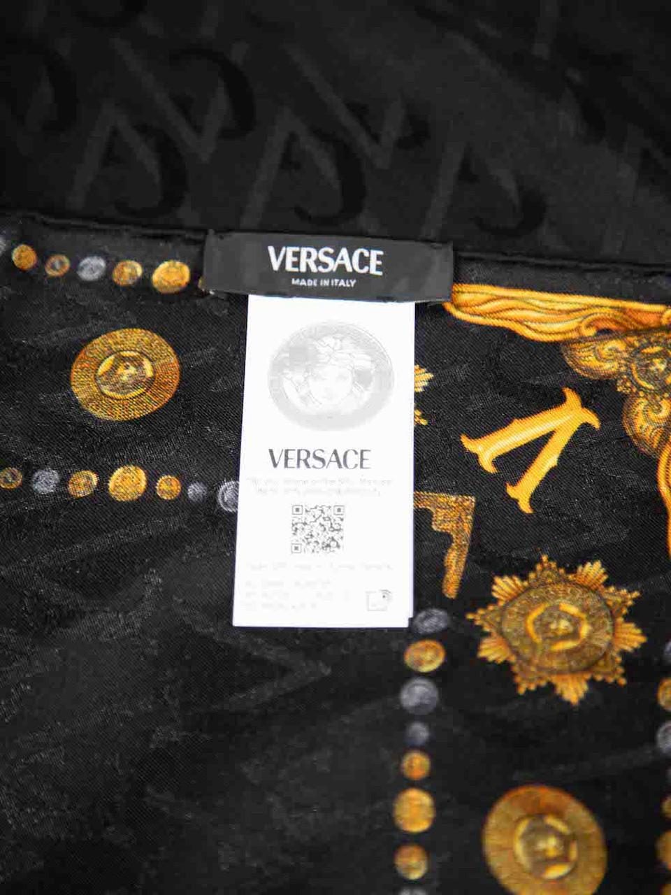 Versace Black Silk Medusa Scarf For Sale 4