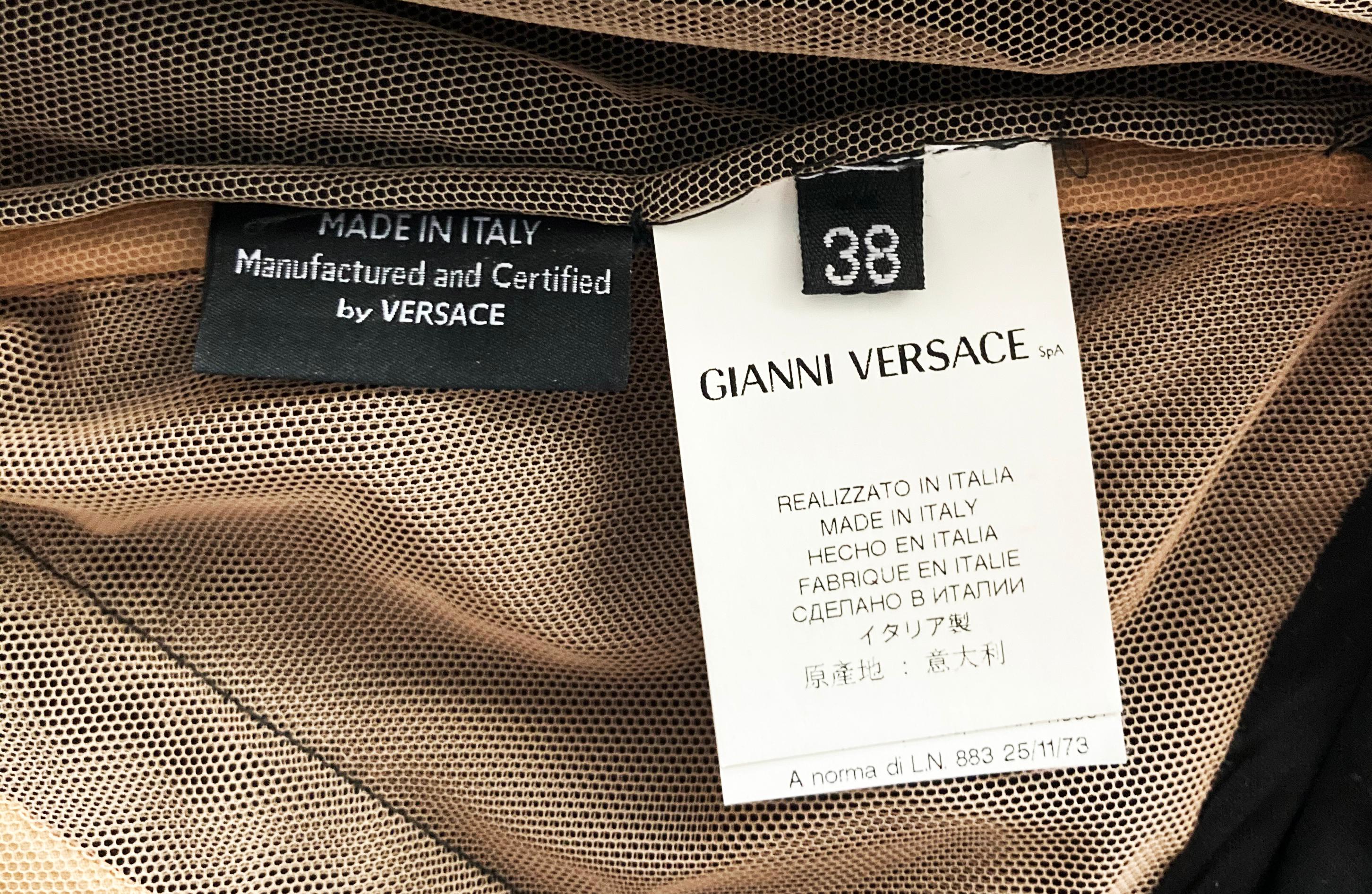 VERSACE BLACK SILK VANITAS DETAIL LONG GOWN Dress 38 -2 For Sale 15