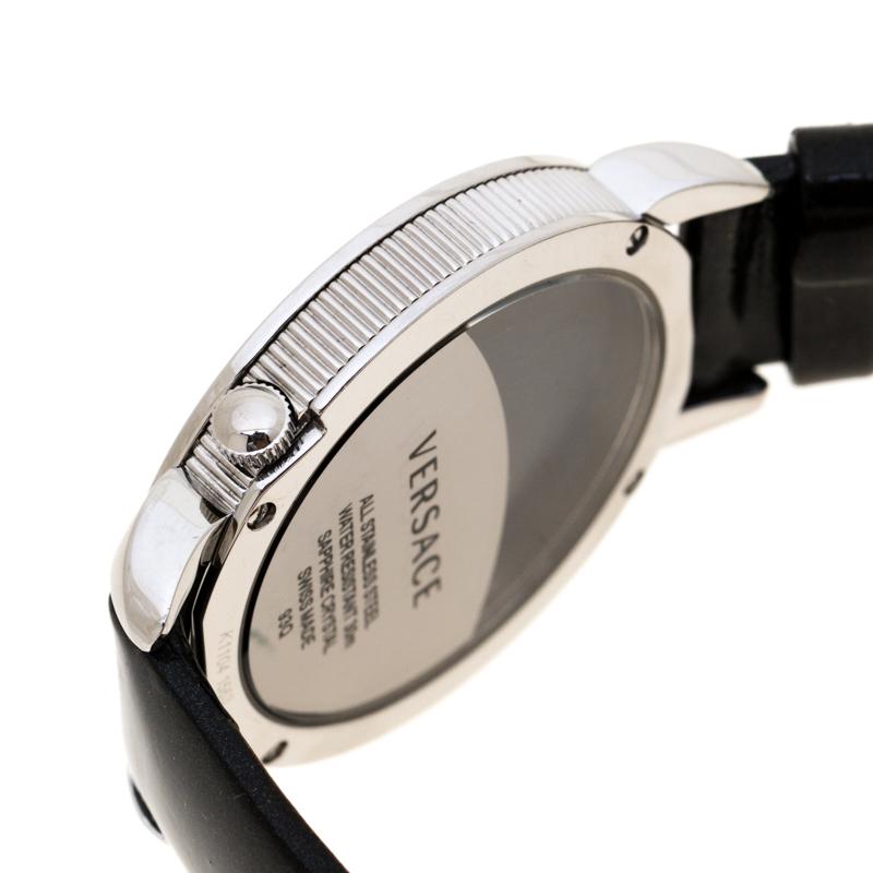 Versace Black Stainless Steel Krios 93Q Women's Wristwatch 38 mm In Fair Condition In Dubai, Al Qouz 2