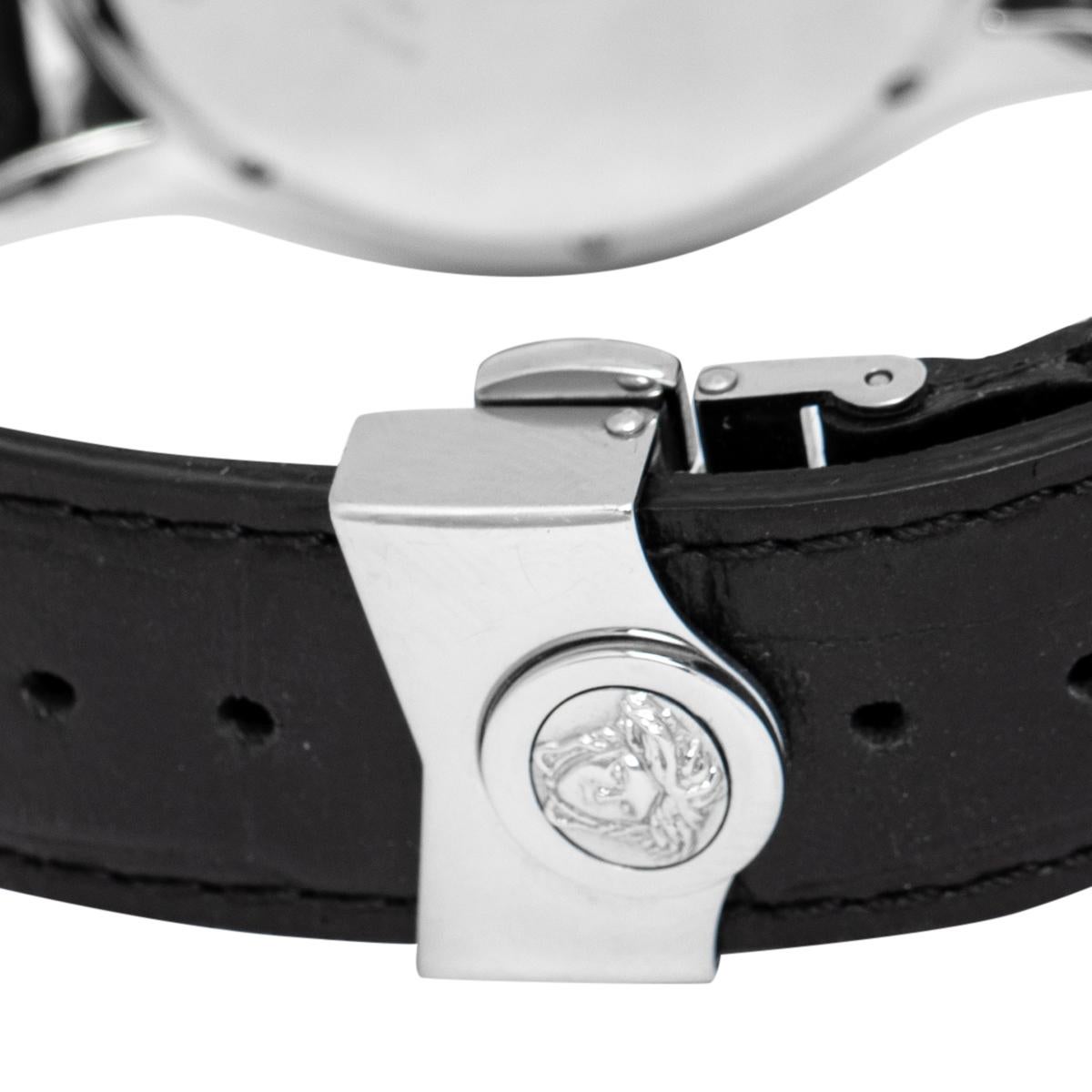 leather versace watch men