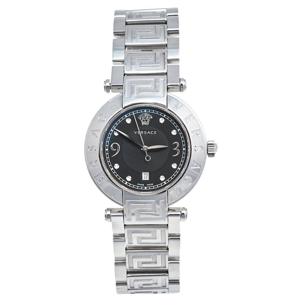 Versace Black Stainless Steel Reve 68Q Women's Wristwatch 35 mm