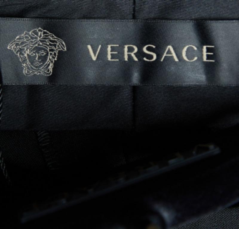 Versace Pantaloni sartoriali in lana elasticizzata neri L.L.A. in vendita 1