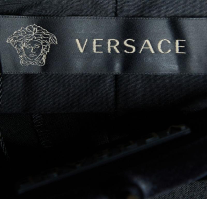 Pantalón sastre de lana elástica negro Versace M Negro en venta