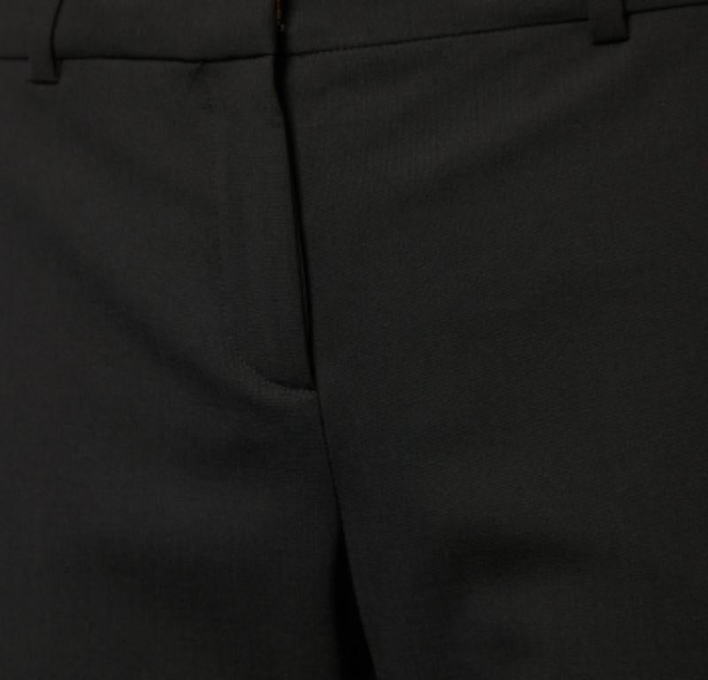 Nero Pantaloni sartoriali in lana elasticizzata neri Versace XL in vendita